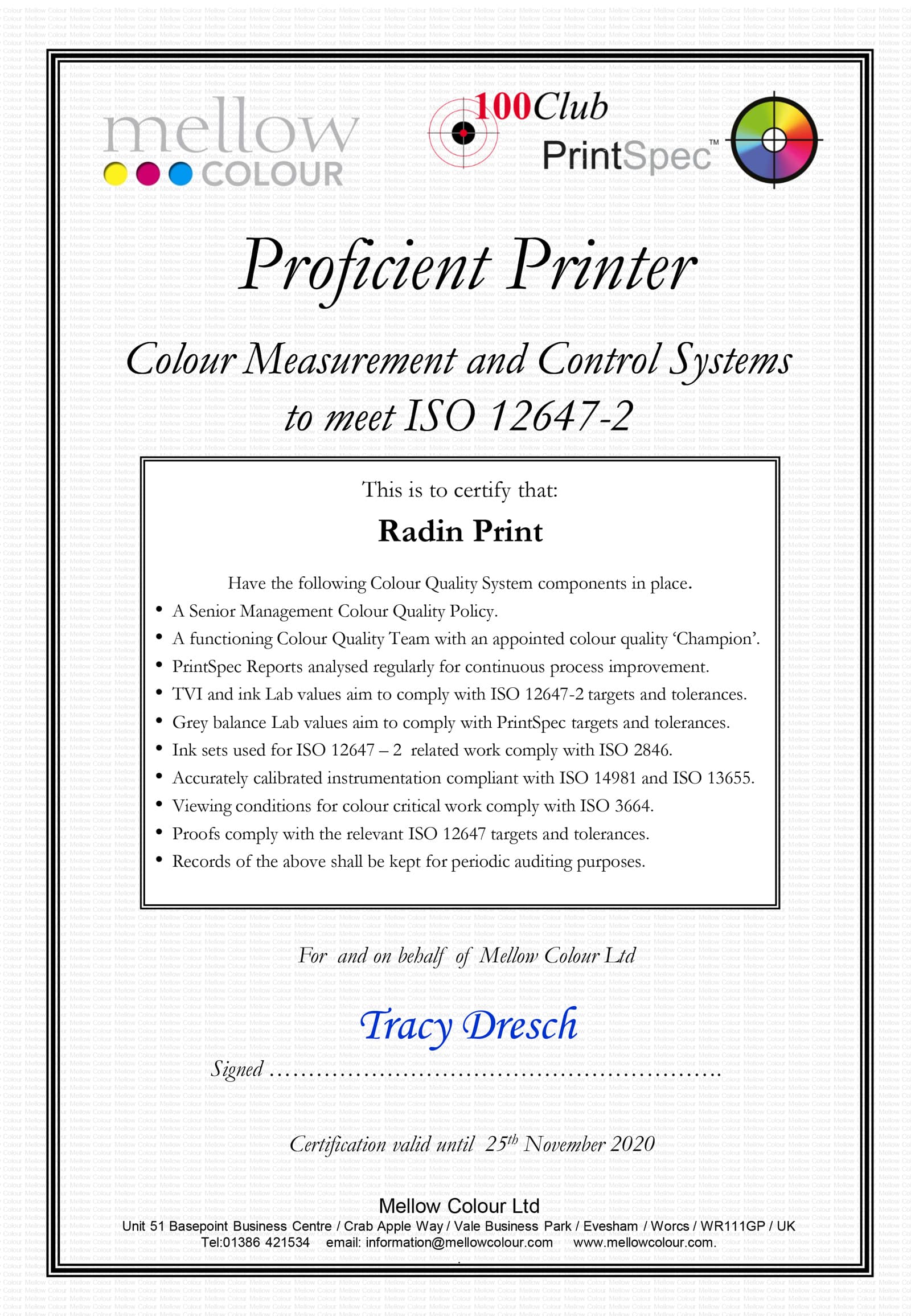 Radin - LIDL 2019 Proficient Printer Certificate